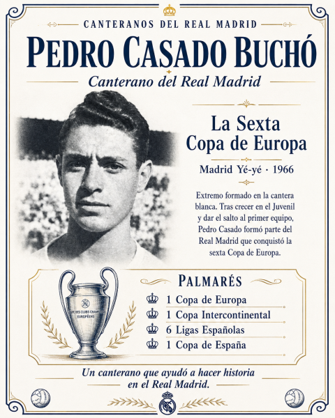 Pedro Casado Buchó y la sexta Copa de Europa Real Madrid
