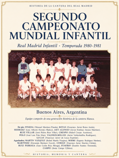 Segundo Campeonato Mundial Infantil Real Madrid Infantil 1980-1981